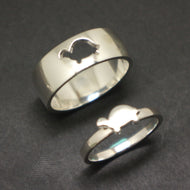 Turtle Dinosaur Promise Ring for Couples