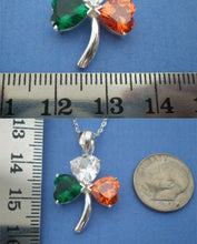Load image into Gallery viewer, Silver Shamrock Necklace Pendant Chain
