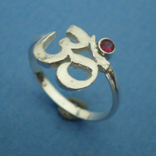 Load image into Gallery viewer, Silver Namaste Om Ring
