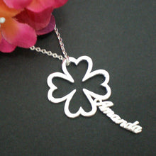 Load image into Gallery viewer, Personalized Four Leaf Clover Necklace
