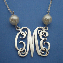 Load image into Gallery viewer, Personalized Large Monogram Necklace Silver
