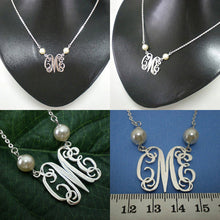 Load image into Gallery viewer, Personalized Large Monogram Necklace Silver
