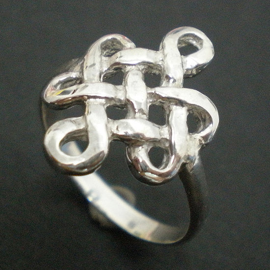 Chinese Mystic Knot Silver Ring