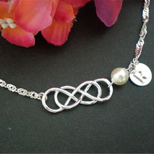 Load image into Gallery viewer, Personalize Pearl Double Infinity Bracelet
