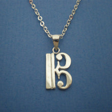 Load image into Gallery viewer, Alto C Clef Silver Pendant Necklace
