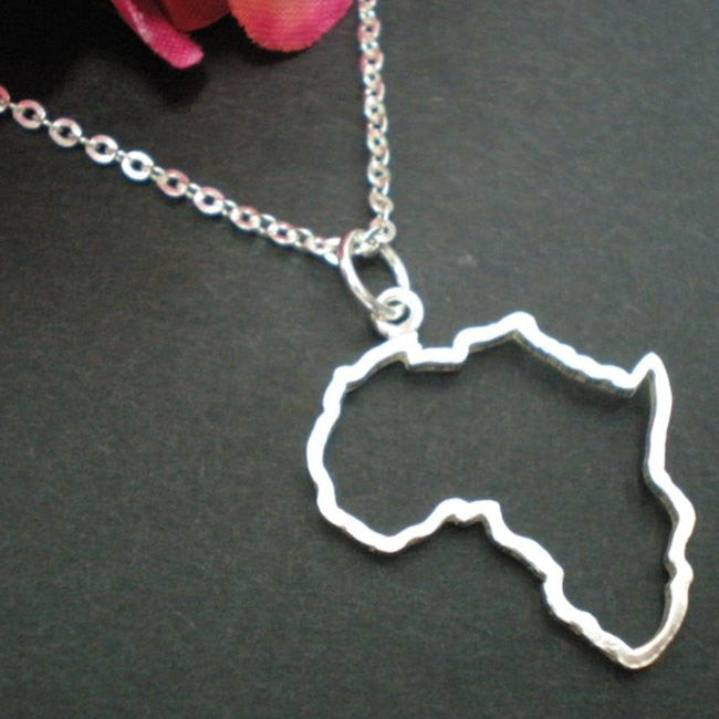 Africa Long Distance Relationship Pendant Necklace