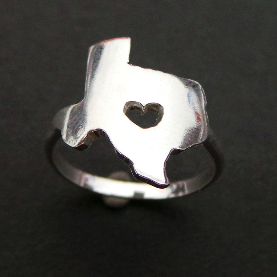 Texas State Ring with Heart