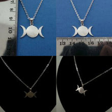 Load image into Gallery viewer, Silver Triple Goddess Moon Necklace

