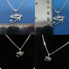 Load image into Gallery viewer, Silver Hieroglyphic Egyptian Eye of Horus Necklace

