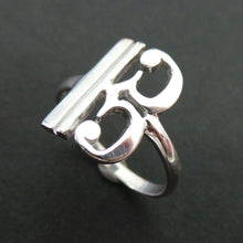 Load image into Gallery viewer, Alto Clef Music Note Silver Ring
