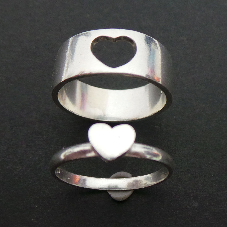Silver Couple Set Promise Ring Set