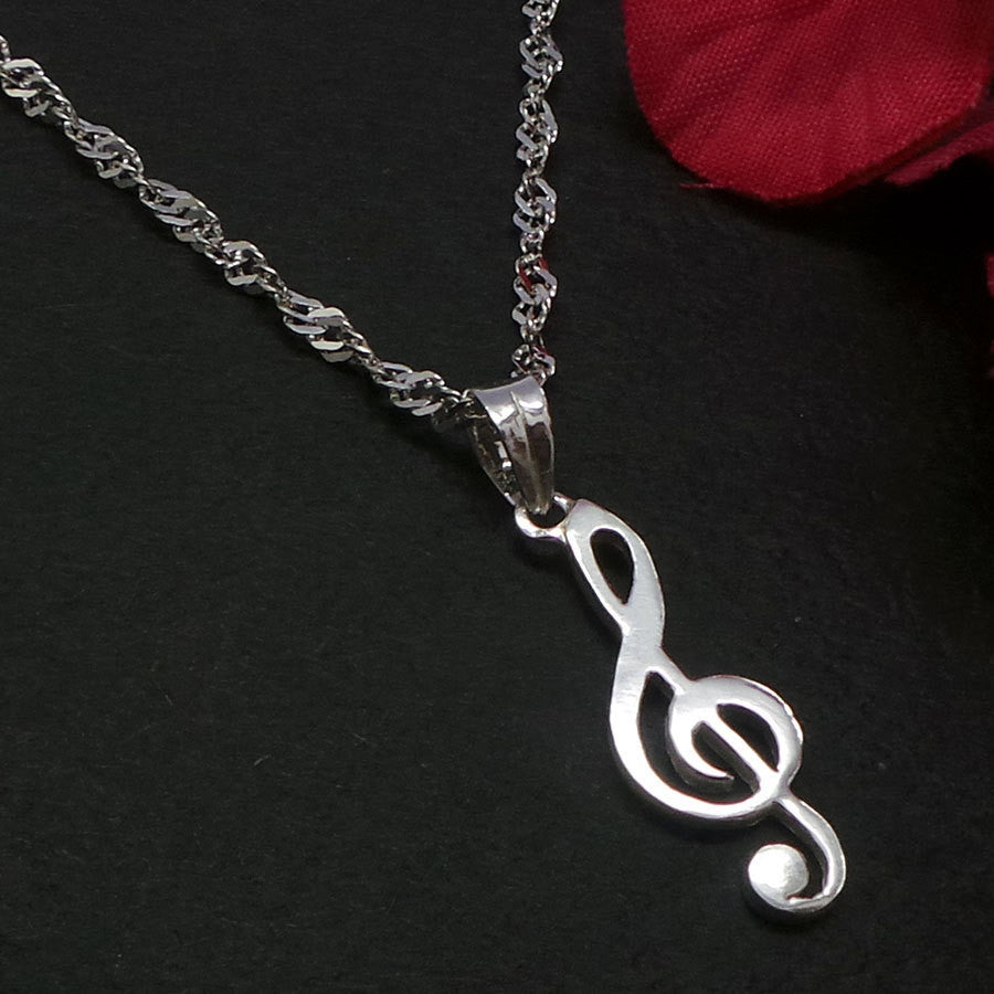 Music Note Treble Clef Necklace Pendant