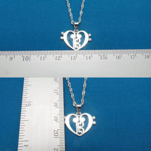 Load image into Gallery viewer, Alto Clef within Double Bass Clef Love Heart Necklace
