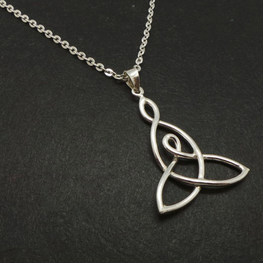 Silver Celtic Mother Child Knot Necklace