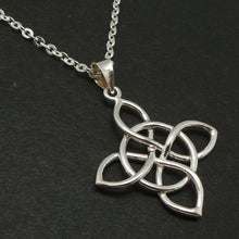 Load image into Gallery viewer, Celtic Knot Lotus Silver Necklace
