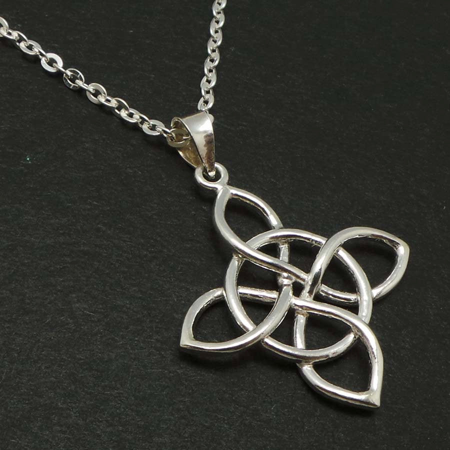 Celtic Knot Lotus Silver Necklace