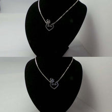 Load image into Gallery viewer, Silver Deer Antler Heart Necklace
