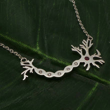 Load image into Gallery viewer, Silver Science Neuron Anatomy Necklace
