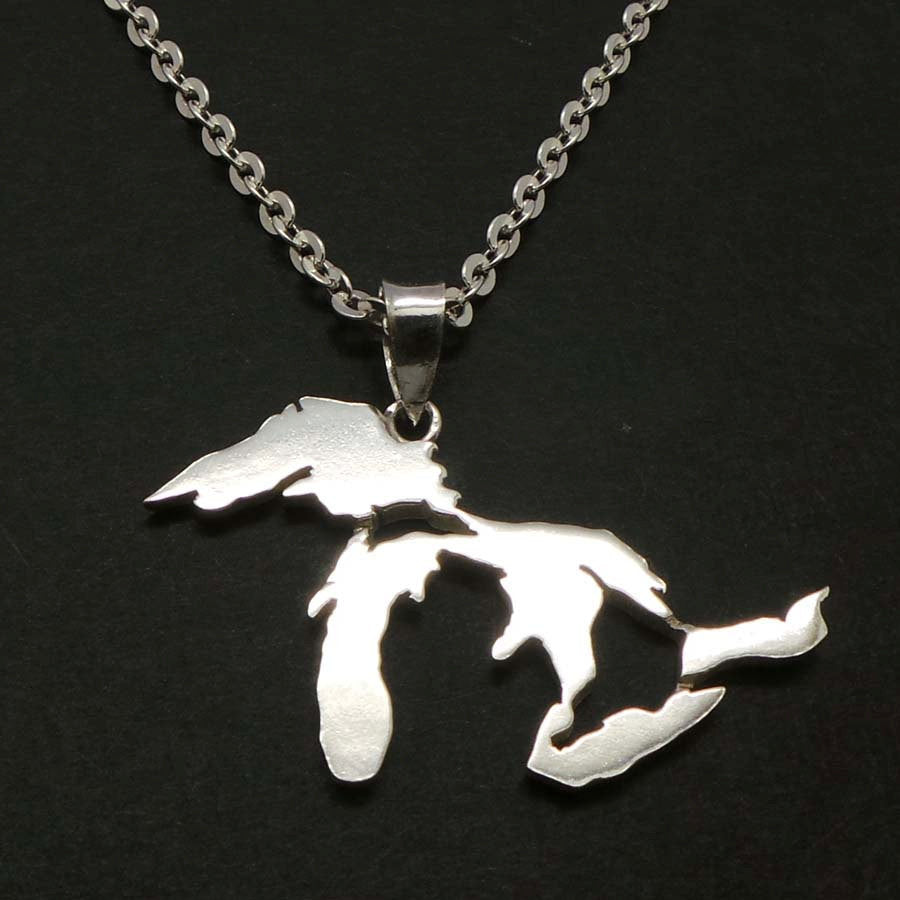 Great Lakes Michigan State Necklace