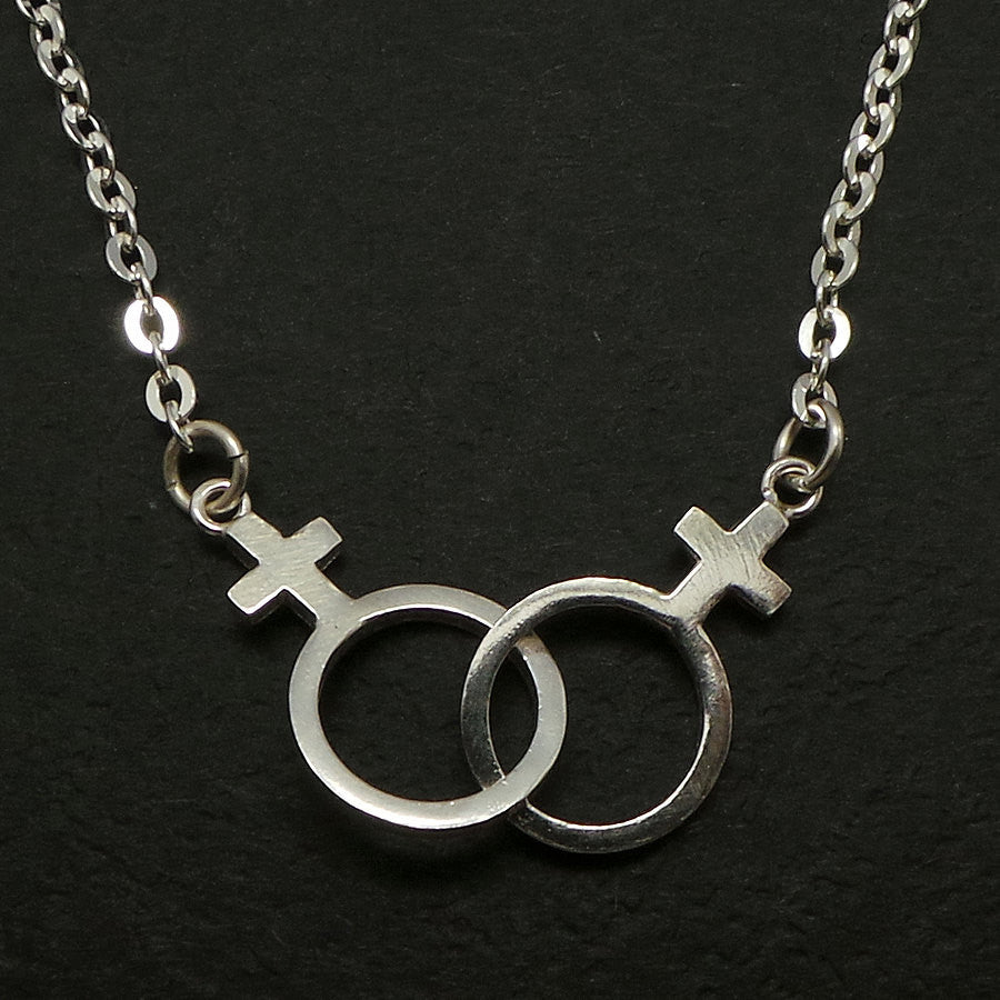 Silver Female Lesbian Necklace