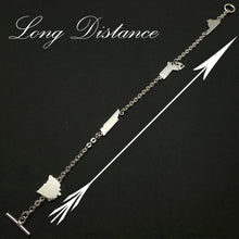 Load image into Gallery viewer, Silver Long Distance State Pride Bracelet
