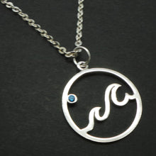 Load image into Gallery viewer, Sterling Silver Ocean Blue Wave Necklace

