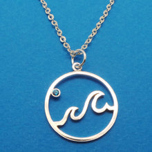 Load image into Gallery viewer, Sterling Silver Ocean Blue Wave Necklace
