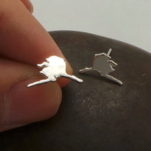Load image into Gallery viewer, Silver Alaska State Stud Earring
