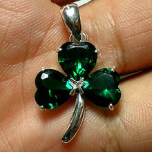 Load image into Gallery viewer, Silver Irish Green Silver Shamrock Necklace
