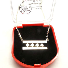 Load image into Gallery viewer, Silver Chicago Flag Necklace
