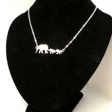 Load image into Gallery viewer, Silver Mother Daughter Elephant Necklace
