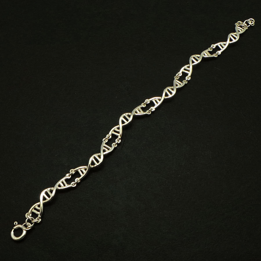Silver DNA Bracelet Bangle