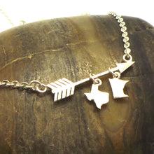 Load image into Gallery viewer, Silver Arrow Texas to Minnesota Necklace
