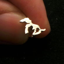 Load image into Gallery viewer, Silver Michigan Great Lakes Stud Earring
