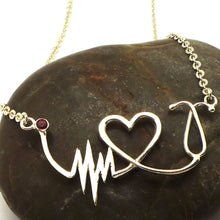 Load image into Gallery viewer, Nurse HeartBeat Stethoscope Necklace
