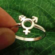 Load image into Gallery viewer, Silver Gender Equality Symbol Ring
