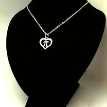 Load image into Gallery viewer, Silver Heart Math PI Necklace
