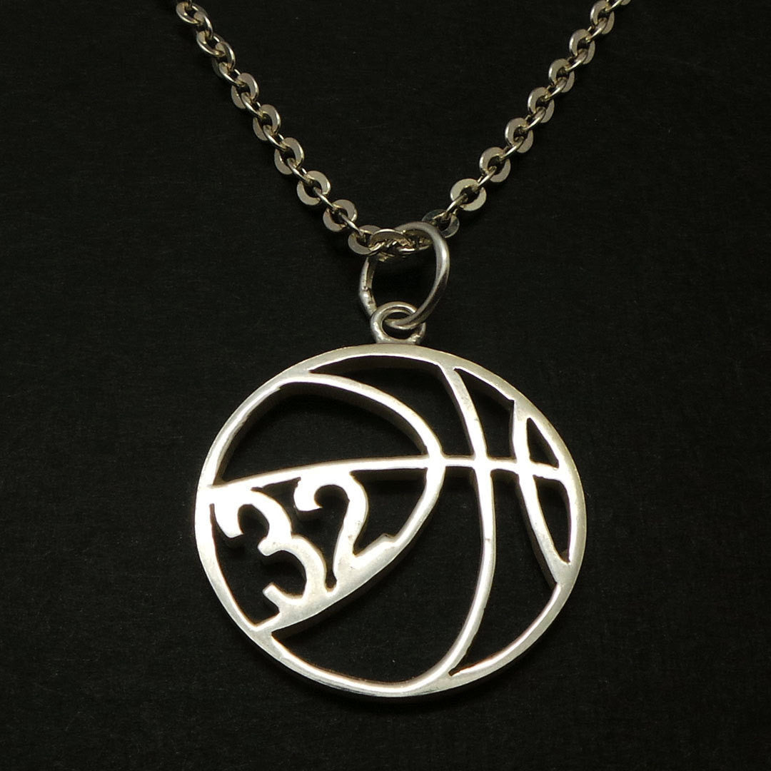 BASKETBALL NECKLACE in Silver Tone Personalized With Initial Charm on a  Stainless Steel Chain - Etsy