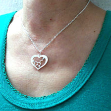 Load image into Gallery viewer, Silver Heart Geek Necklace
