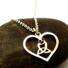 Load image into Gallery viewer, Silver Celtic Mother and Child Heart Necklace
