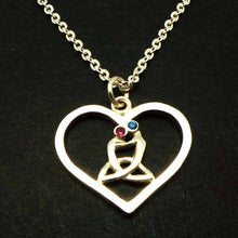 Load image into Gallery viewer, Silver Celtic Mother and Child Heart Necklace
