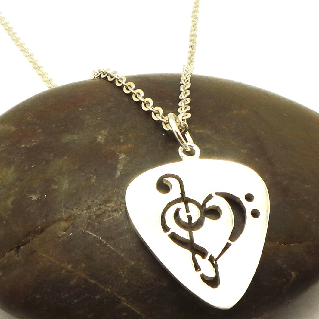 Guitar Pick Music Note Necklace