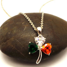Load image into Gallery viewer, Silver Shamrock Necklace Pendant Chain
